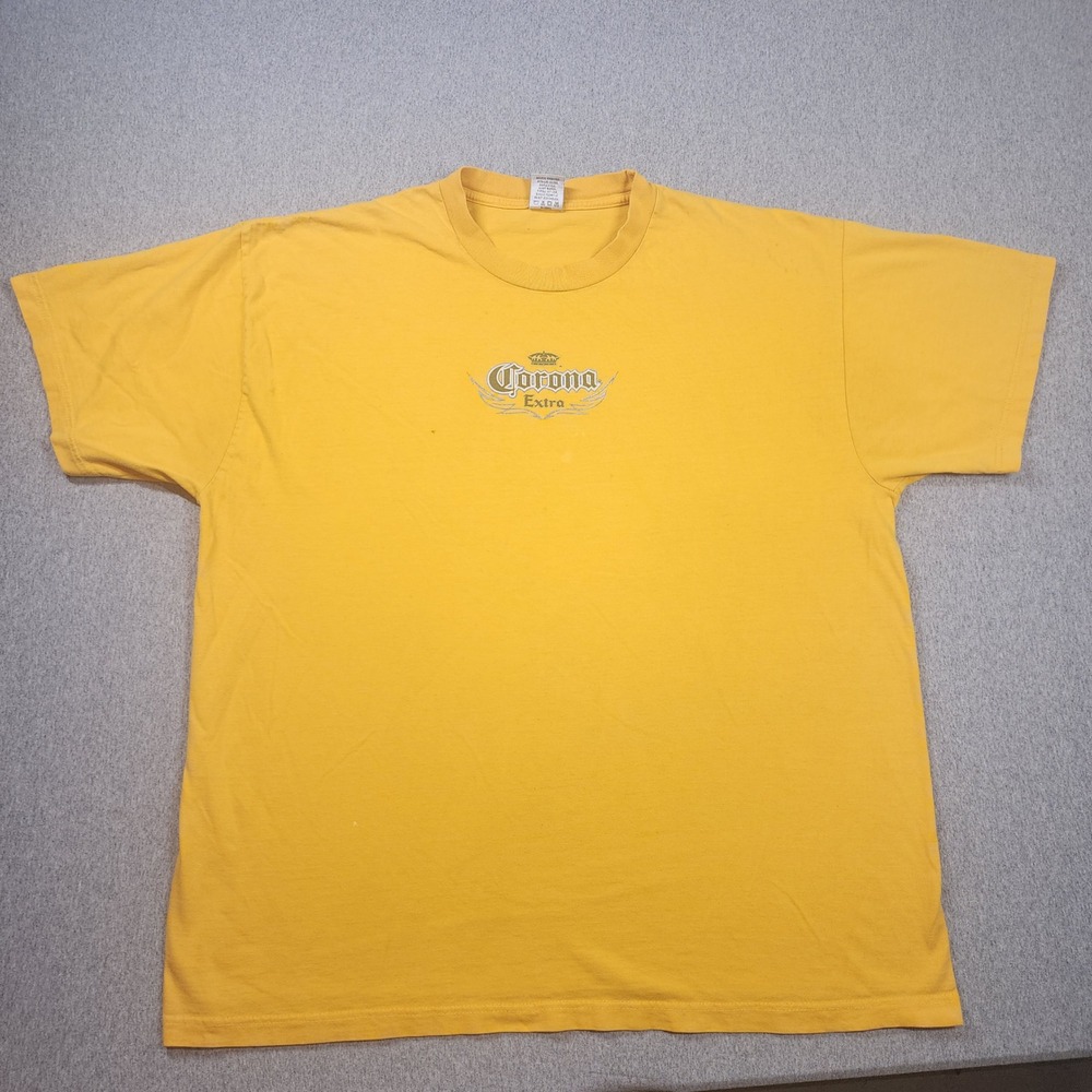Cygnus Corona Extra T-Shirt Mens XXL Yellow Good Graphic Beer Logo Tee